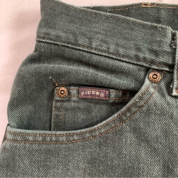 Vintage Lee Riders Overdyed High Waisted Jeans 8 Pet Mom Relaxed Leg Dark Teal - Picture 8 of 8